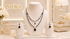 Midnight Sapphire Bridal Necklace Set