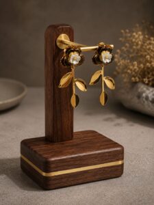 Golden Blossom Leaf Earrings