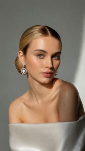 Silver Crystal Orb Stud Earrings