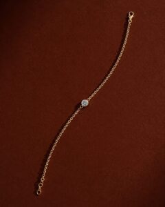 Minimal Gold Solitaire Bracelet