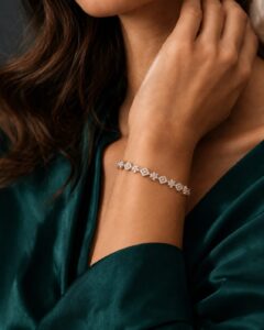 Floral & Geometric Diamond Bracelet