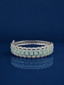 Mint Green Emerald Diamond Bracelet