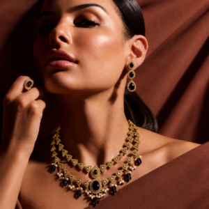 Royal Sapphire Layered Necklace Set