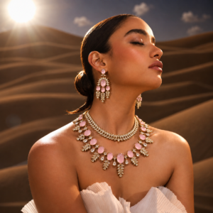 Pink Blossom Royal Necklace Set ✨