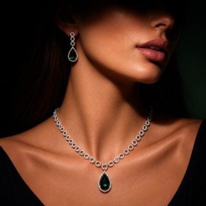 Emerald Teardrop Solitaire Necklace