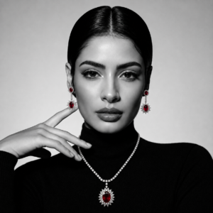 Ruby Elegance Solitaire Necklace Set ✨